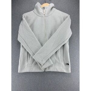 North Face Fleece Womens M Full Zip White Black Heavyweight Jacket Sibley‎